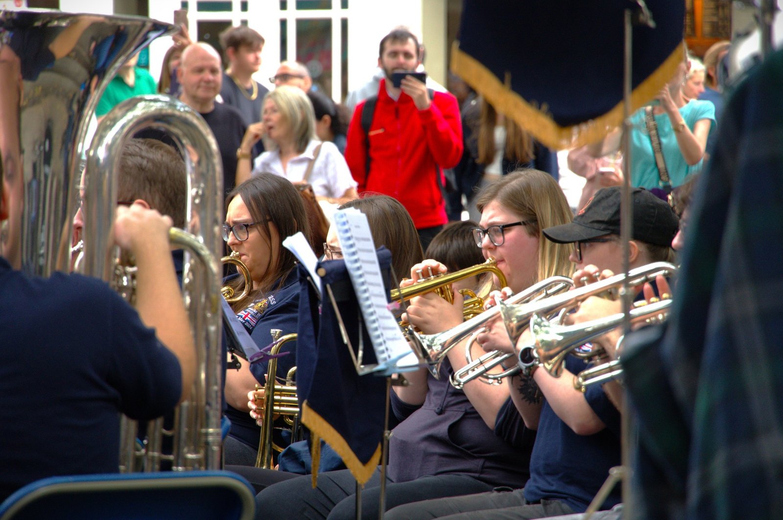 The cornet section of Valley Brass Band